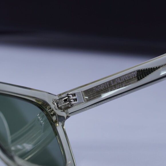 Saint Laurent SL461 BETTY 015 Rectangle Sunglasses - Transparent Green/Green - Picture 7 of 12